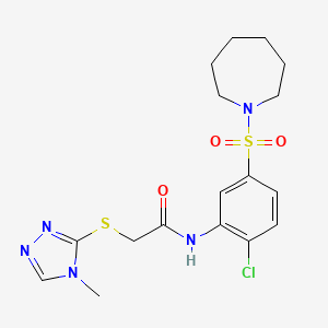 N-[5-(1-azepanylsulfonyl)-2-chlorophenyl]-2-[(4-methyl-1,2,4-triazol-3-yl)thio]acetamide