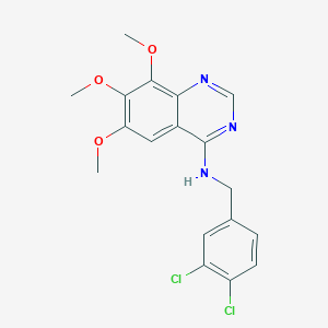 molecular formula C18H17Cl2N3O3 B12285222 n-[(3,4-Dichlorophenyl)methyl]-6,7,8-trimethoxy-4-quinazolinamine 