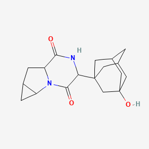 molecular formula C18H24N2O3 B12285267 1H-Cyclopropa[4,5]pyrrolo[1,2-a]pyrazine-3,6-dione, hexahydro-4-(3-hydroxytricyclo[3.3.1.13,7]dec-1-yl)-, (1aS,4S,6aR,7aS)- 