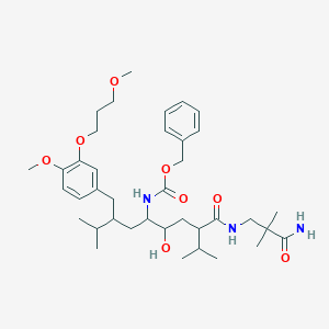 benzyl N-[8-[(3-amino-2,2-dimethyl-3-oxopropyl)carbamoyl]-6-hydroxy-3-[[4-methoxy-3-(3-methoxypropoxy)phenyl]methyl]-2,9-dimethyldecan-5-yl]carbamate