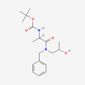 molecular formula C18H28N2O4 B12285417 tert-butyl N-[1-[benzyl(2-hydroxypropyl)amino]-1-oxopropan-2-yl]carbamate 