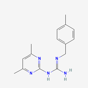 molecular formula C15H19N5 B1228543 1-(4,6-Dimethyl-2-pyrimidinyl)-2-[(4-methylphenyl)methyl]guanidine 