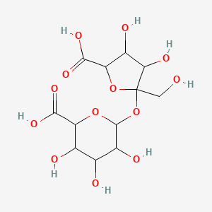 molecular formula C12H18O13 B12285448 6-[5-Carboxy-3,4-dihydroxy-2-(hydroxymethyl)oxolan-2-yl]oxy-3,4,5-trihydroxyoxane-2-carboxylic acid 