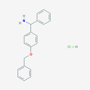 molecular formula C20H20ClNO B12285463 (4-(Benzyloxy)phenyl)(phenyl)methanamine hydrochloride 