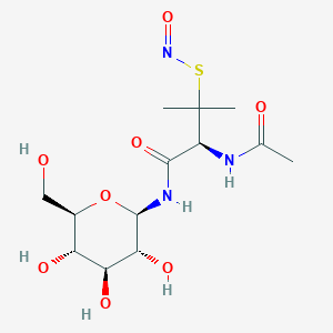 Butanamide, 2-(acetylamino)-N-beta-D-glucopyranosyl-3-methyl-3-(nitrosothio)-, (2S)-(9CI)