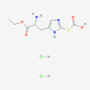 [5-(2-amino-3-ethoxy-3-oxopropyl)-1H-imidazol-2-yl]sulfanylformic acid;dihydrochloride