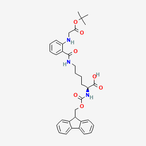 molecular formula C34H39N3O7 B12285526 (2S)-2-(9H-fluoren-9-ylmethoxycarbonylamino)-6-[[2-[[2-[(2-methylpropan-2-yl)oxy]-2-oxoethyl]amino]benzoyl]amino]hexanoic acid 