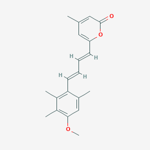 molecular formula C20H22O3 B12285530 6-[(1E,3E)-4-(4-Methoxy-2,3,6-trimethylphenyl)-2-methyl-1,3-butadien-1-yl]-4-methyl-2H-pyran-2-one 