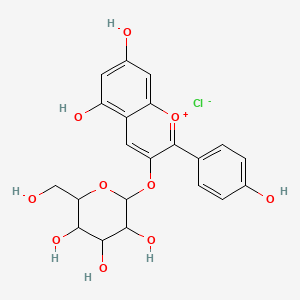 molecular formula C21H21ClO10 B12285539 2-[5,7-Dihydroxy-2-(4-hydroxyphenyl)chromenylium-3-yl]oxy-6-(hydroxymethyl)tetrahydropyran-3,4,5-triol chloride 