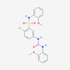 molecular formula C21H20ClN3O5S B1228554 1-[4-Chloro-3-[(2-methoxyphenyl)sulfamoyl]phenyl]-3-(2-methoxyphenyl)urea 