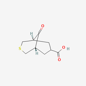 molecular formula C9H12O3S B12285546 (1R,5S,7R)-9-oxo-3-thiabicyclo[3.3.1]nonane-7-carboxylic acid 