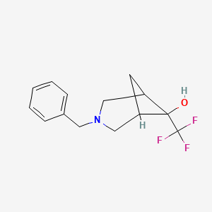 molecular formula C14H16F3NO B12285578 3-Benzyl-6-(trifluoromethyl)-3-azabicyclo[3.1.1]heptan-6-ol 