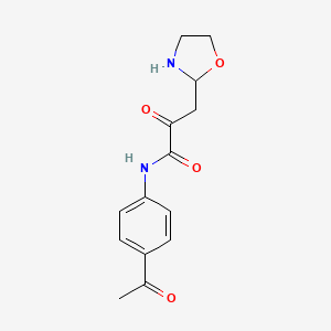 molecular formula C14H16N2O4 B12285612 Acetamide,N-[[(5S)-3-(4-acetylphenyl)-2-oxo-5-oxazolidinyl]methyl]- 