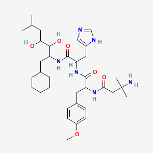 molecular formula C35H56N6O6 B12285617 3-amino-N-[1-[[1-[(1-cyclohexyl-3,4-dihydroxy-6-methylheptan-2-yl)amino]-3-(1H-imidazol-5-yl)-1-oxopropan-2-yl]amino]-3-(4-methoxyphenyl)-1-oxopropan-2-yl]-3-methylbutanamide 