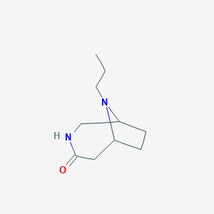 molecular formula C10H18N2O B12285663 9-Propyl-3,9-diazabicyclo[4.2.1]nonan-4-one 