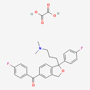 [1-[3-(dimethylamino)propyl]-1-(4-fluorophenyl)-3H-2-benzofuran-5-yl]-(4-fluorophenyl)methanone;oxalic acid