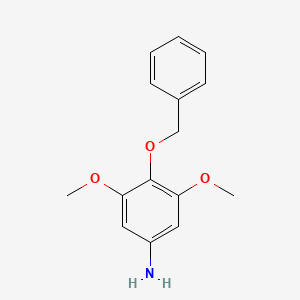 molecular formula C15H17NO3 B12285675 Benzenamine, 3,5-dimethoxy-4-(phenylmethoxy)- CAS No. 482627-97-4