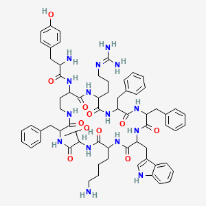 molecular formula C67H85N15O11 B12285705 H-DL-Tyr-DL-Dab(1)-DL-Arg-DL-Phe-DL-Phe-DL-Trp-DL-Lys-DL-xiThr-DL-Phe-(1) 