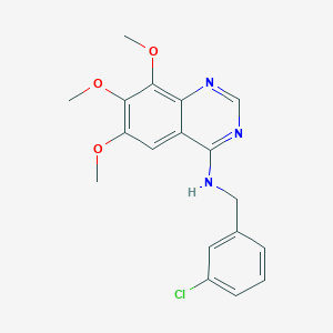 molecular formula C18H18ClN3O3 B12285709 n-[(3-Chlorophenyl)methyl]-6,7,8-trimethoxy-4-quinazolinamine CAS No. 150450-08-1