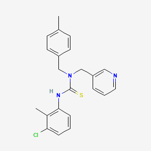 molecular formula C22H22ClN3S B1228571 3-(3-Chloro-2-methylphenyl)-1-[(4-methylphenyl)methyl]-1-(3-pyridinylmethyl)thiourea 