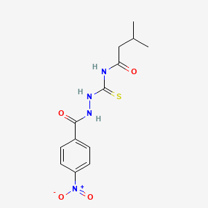 molecular formula C13H16N4O4S B1228574 3-methyl-N-[[[(4-nitrophenyl)-oxomethyl]hydrazo]-sulfanylidenemethyl]butanamide 