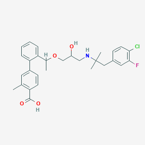 [1,1'-Biphenyl]-4-carboxylic acid, 2'-[(1R)-1-[(2R)-3-[[2-(4-chloro-3-fluorophenyl)-1,1-dimethylethyl]amino]-2-hydroxypropoxy]ethyl]-3-methyl-