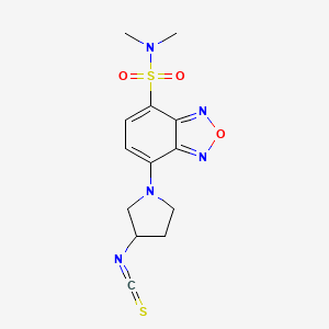 molecular formula C13H15N5O3S2 B1228576 (S)-7-(3-Isothiocyanatopyrrolidin-1-yl)-N,N-dimethylbenzo[c][1,2,5]oxadiazole-4-sulfonamide 