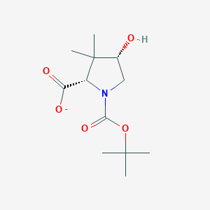 molecular formula C12H20NO5- B12285768 1,2-Pyrrolidinedicarboxylic acid, 4-hydroxy-3,3-dimethyl-, 1-(1,1-dimethylethyl) ester, (2S,4S)- 