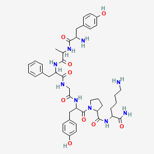 molecular formula C43H57N9O9 B12285773 H-DL-Tyr-DL-Ala-DL-Phe-Gly-DL-Tyr-DL-Pro-DL-Lys-NH2 