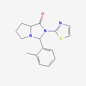 molecular formula C16H17N3OS B1228579 3-(2-methylphenyl)-2-(2-thiazolyl)-5,6,7,7a-tetrahydro-3H-pyrrolo[1,2-c]imidazol-1-one 