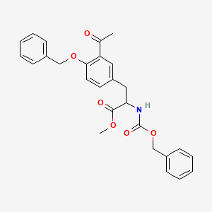 molecular formula C27H27NO6 B12285808 3-Acetyl-N-[(phenylmethoxy)carbonyl]-O-(phenylmethyl)-L-tyrosine Methyl Ester 