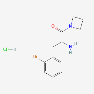 molecular formula C12H16BrClN2O B12285837 (R)-2-Amino-1-azetidin-1-yl-3-(2-bromo-phenyl)-propan-1-one hydrochloride 