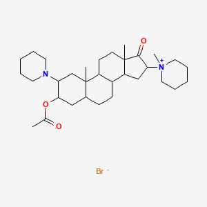 molecular formula C32H53BrN2O3 B12285857 [10,13-Dimethyl-16-(1-methylpiperidin-1-ium-1-yl)-17-oxo-2-piperidin-1-yl-1,2,3,4,5,6,7,8,9,11,12,14,15,16-tetradecahydrocyclopenta[a]phenanthren-3-yl] acetate;bromide 