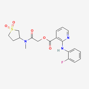 2-(2-Fluoroanilino)-3-pyridinecarboxylic acid [2-[(1,1-dioxo-3-thiolanyl)-methylamino]-2-oxoethyl] ester