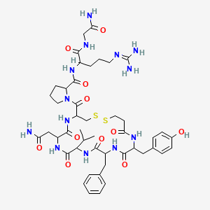 molecular formula C46H65N13O11S2 B12285891 deamino-Cys(1)-DL-Tyr-DL-Phe-DL-Val-DL-Asn-DL-Cys(1)-DL-Pro-DL-Arg-Gly-NH2 