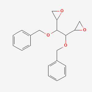 molecular formula C20H22O4 B12285946 2-[2-(oxiran-2-yl)-1,2-bis(phenylmethoxy)ethyl]oxirane 