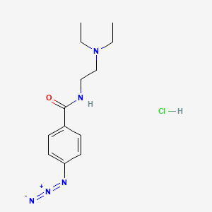 molecular formula C13H20ClN5O B1228596 4-Azido-N-(2-(diethylamino)ethyl)benzamide monohydrochloride CAS No. 70020-60-9