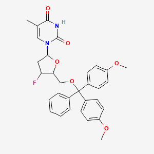 molecular formula C31H31FN2O6 B12285960 1-[5-[[Bis(4-methoxyphenyl)-phenylmethoxy]methyl]-4-fluorooxolan-2-yl]-5-methylpyrimidine-2,4-dione 