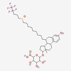 3,4,5-Trihydroxy-6-[[3-hydroxy-13-methyl-7-[9-(4,4,5,5,5-pentafluoropentylsulfinyl)nonyl]-6,7,8,9,11,12,14,15,16,17-decahydrocyclopenta[a]phenanthren-17-yl]oxy]oxane-2-carboxylic acid