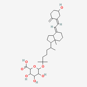 molecular formula C33H52O8 B12285970 3,4,5-trihydroxy-6-[6-[(4E)-4-[(2Z)-2-(5-hydroxy-2-methylidenecyclohexylidene)ethylidene]-7a-methyl-2,3,3a,5,6,7-hexahydro-1H-inden-1-yl]-2-methylheptan-2-yl]oxyoxane-2-carboxylic acid 