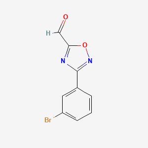 molecular formula C9H5BrN2O2 B12286008 3-(3-Bromophenyl)-1,2,4-oxadiazole-5-carbaldehyde 