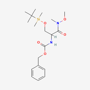 molecular formula C19H32N2O5Si B12286018 benzyl N-[3-[tert-butyl(dimethyl)silyl]oxy-1-[methoxy(methyl)amino]-1-oxopropan-2-yl]carbamate 