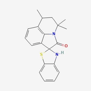 molecular formula C20H20N2OS B1228605 4',4',6'-trimethyl-5',6'-dihydro-3H,4'H-spiro[1,3-benzothiazole-2,1'-pyrrolo[3,2,1-ij]quinolin]-2'-one 