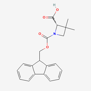 molecular formula C21H21NO4 B12286127 (2S)-1-(9H-Fluoren-9-ylmethoxycarbonyl)-3,3-dimethyl-azetidine-2-carboxylic acid 