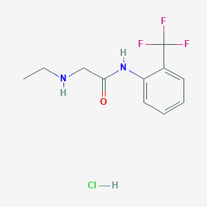 molecular formula C11H14ClF3N2O B12286132 2-(ethylamino)-N-[2-(trifluoromethyl)phenyl]acetamide hydrochloride 