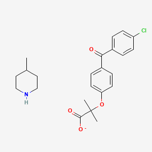 molecular formula C23H27ClNO4- B12286140 4-Methylpiperidinium2-(4-(4-chlorobenzoyl)phenoxy)-2-methylpropanoate 