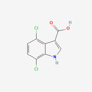 molecular formula C9H5Cl2NO2 B12286155 4,7-Dichloroindole-3-carboxylic Acid 