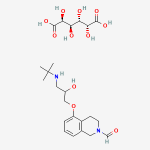 molecular formula C23H36N2O11 B12286161 5-[3-(tert-butylamino)-2-hydroxypropoxy]-3,4-dihydro-1H-isoquinoline-2-carbaldehyde;(2S,3R,4S,5R)-2,3,4,5-tetrahydroxyhexanedioic acid CAS No. 61563-19-7