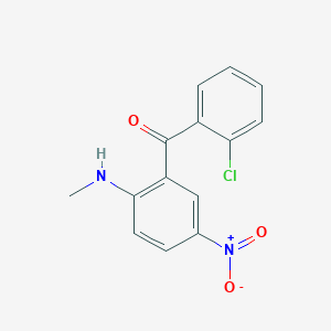 molecular formula C14H11ClN2O3 B12286240 2'-Chloro-2-methylamino-5-nitrobenzophenone CAS No. 89090-66-4