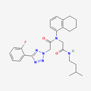 2-[5-(2-fluorophenyl)-2-tetrazolyl]-N-[2-(3-methylbutylamino)-2-oxoethyl]-N-(5,6,7,8-tetrahydronaphthalen-1-yl)acetamide